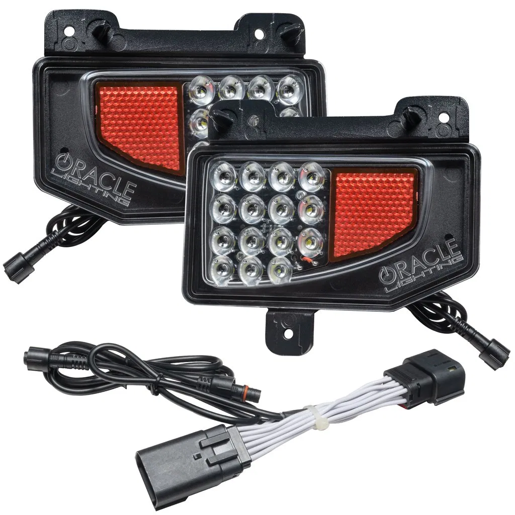 5881-504 – ORACLE LIGHT Backup Light - LED, Bumper Mount Set Of 2 Clear Bulb Black Housing 1500 Lumens With Plug And ...